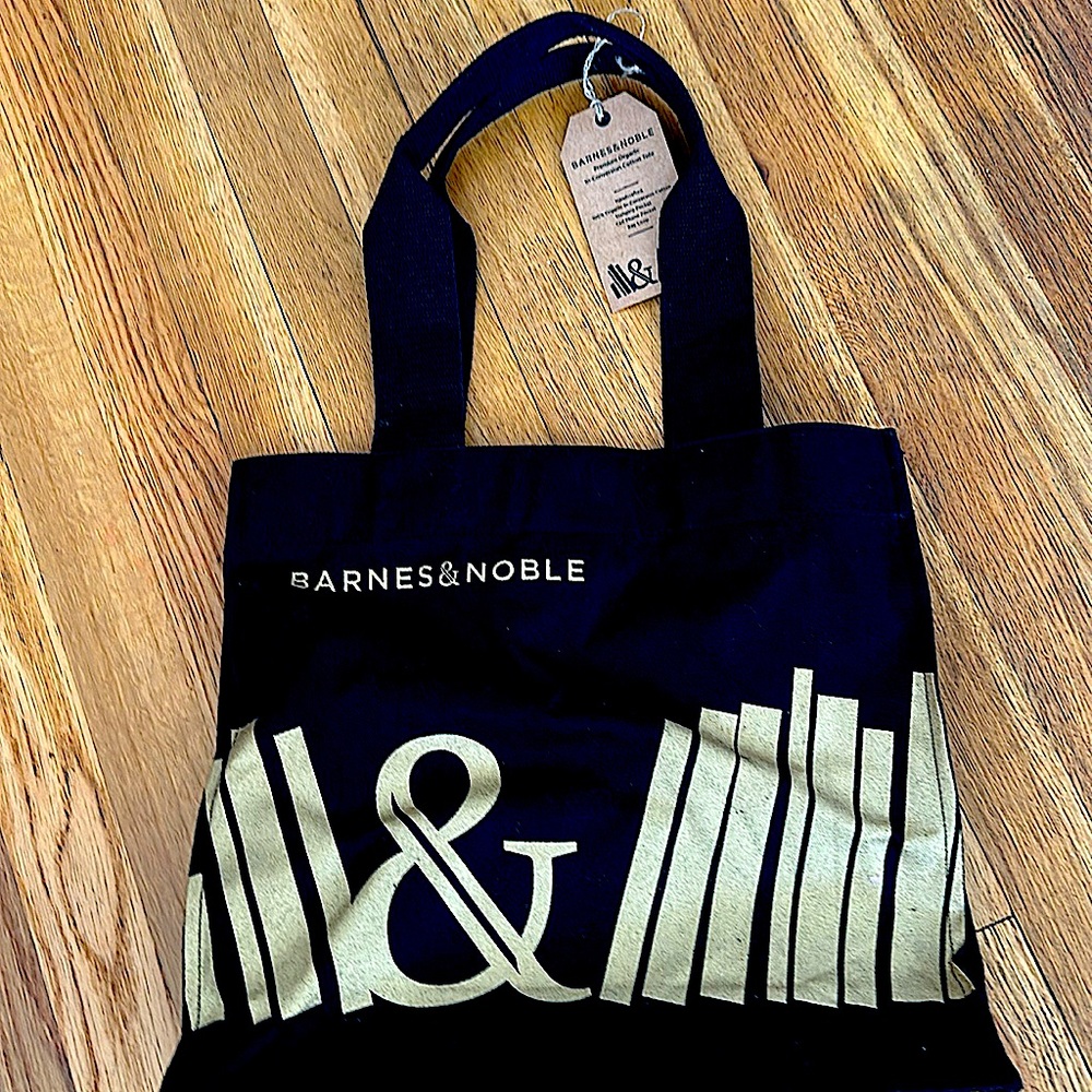COPY - Barnes & Noble Premium Organic Inconversion Cotton Black Tote 14 X 15 BN…